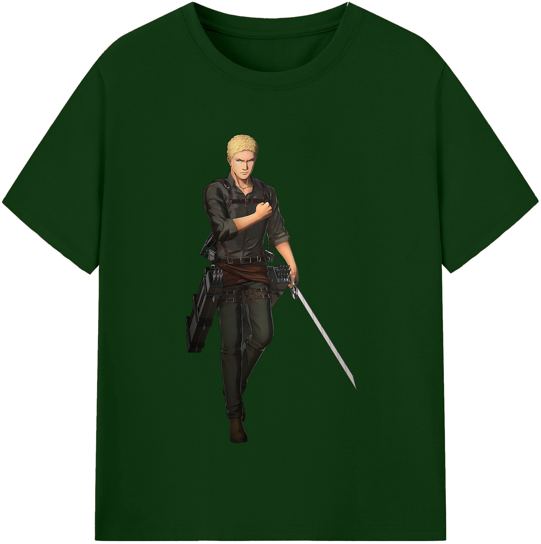 （画像用） 進撃の巨人 ライナー・ブラウン Attack on Titan Reiner Braun 綿100％半袖Tシャツ（フロントプリント）